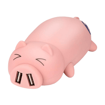 Glumes Portable Power Bank For Iphones Pretty Cute Pig Design With Dual Usb Ports